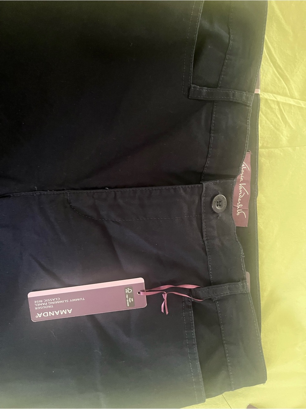 Gloria Vanderbilt Black Straight-Leg Trousers